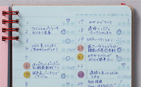 1日1行、子どもの機嫌や体調を記録